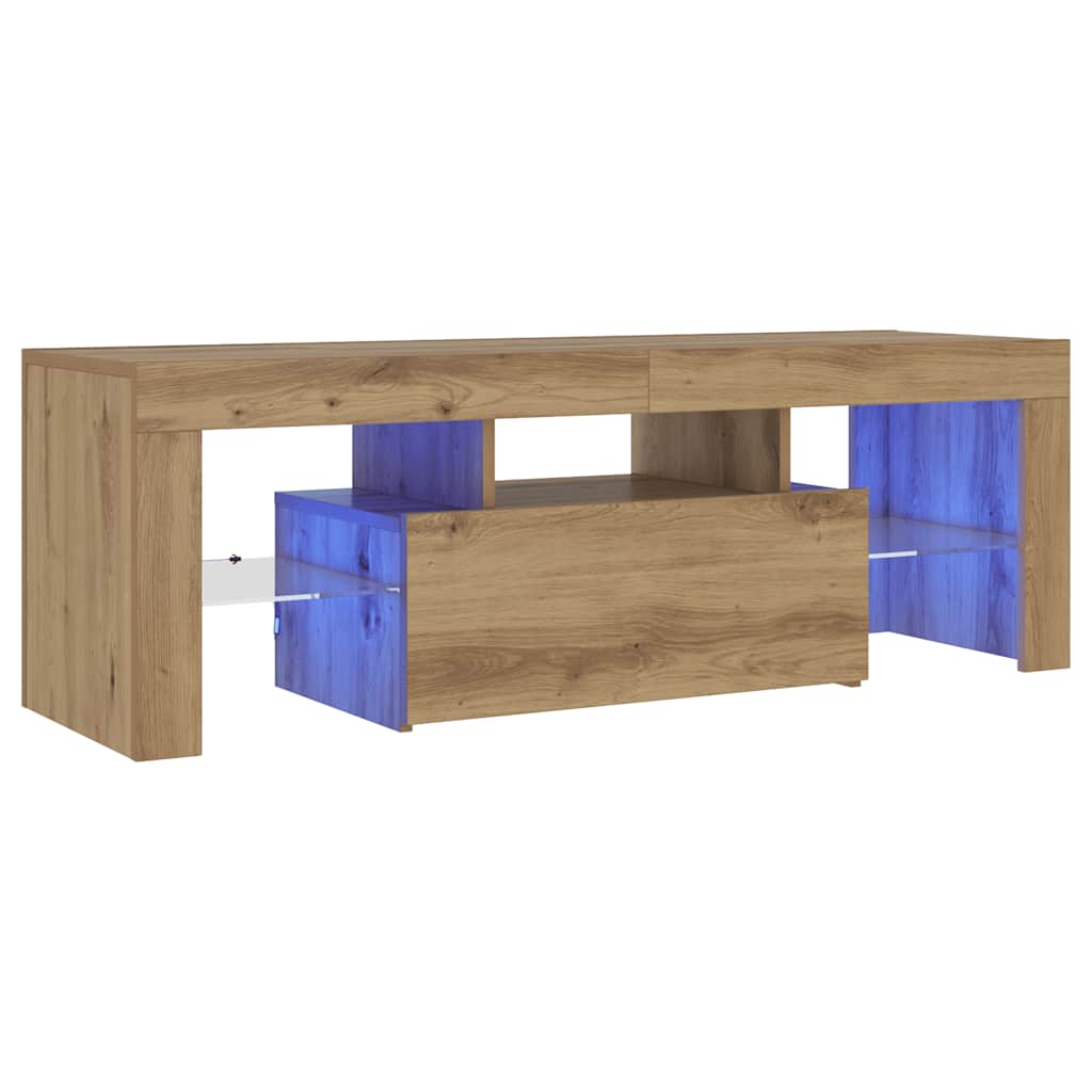 TV ormarić LED boja hrasta 120 x 36,5 x 40 cm konstruirano drvo