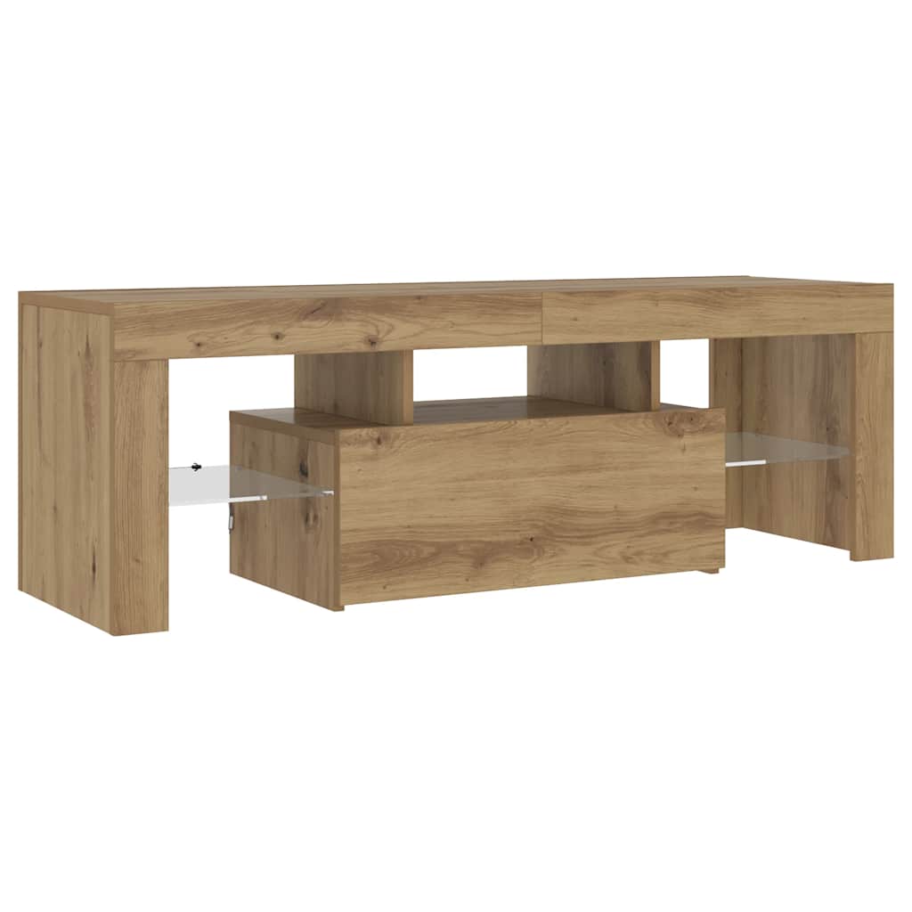 TV ormarić LED boja hrasta 120 x 36,5 x 40 cm konstruirano drvo