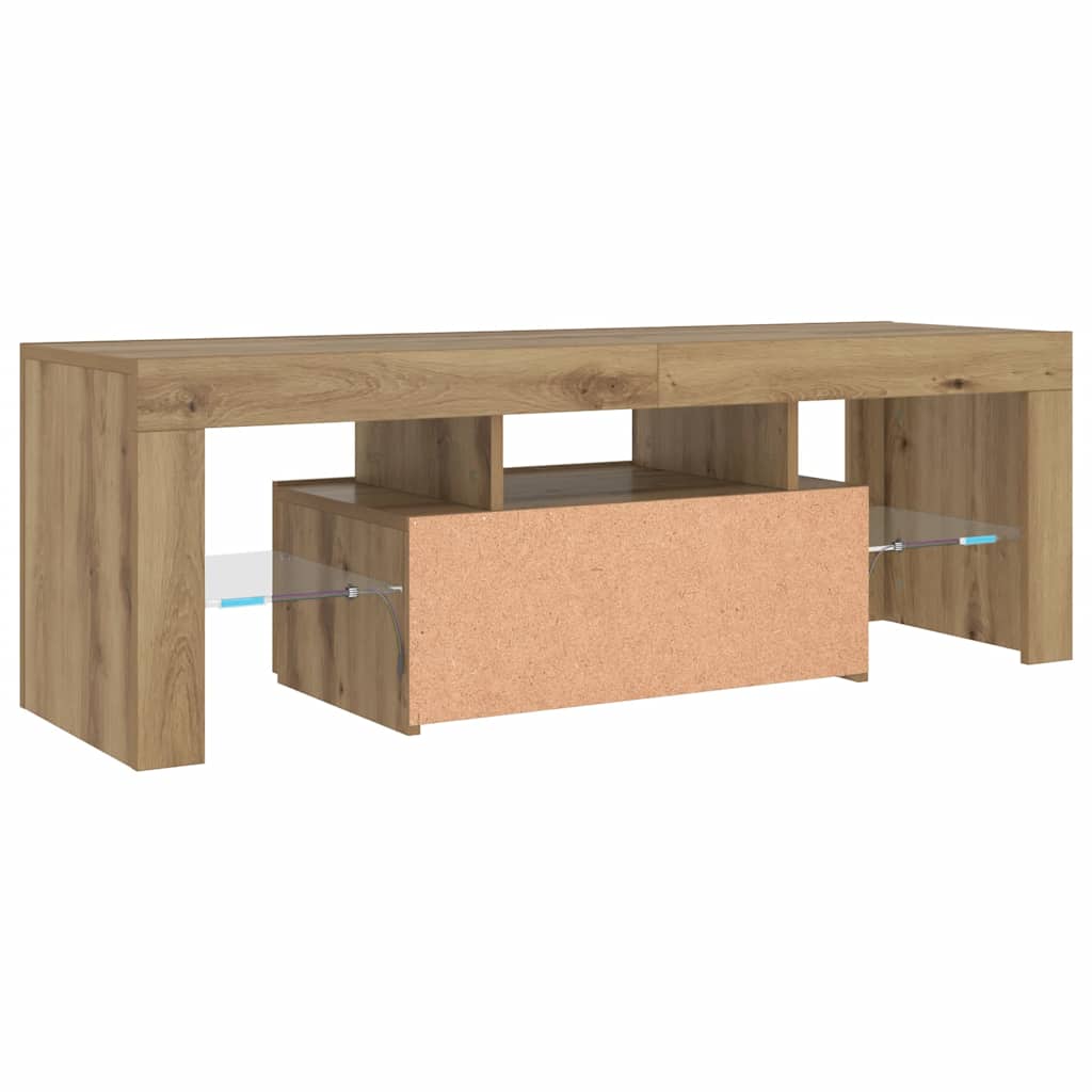 TV ormarić LED boja hrasta 120 x 36,5 x 40 cm konstruirano drvo