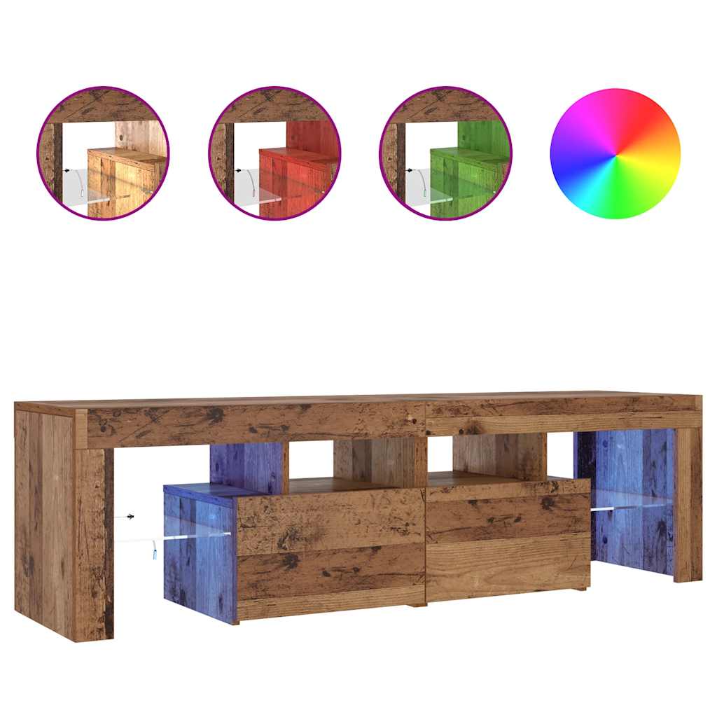 TV ormarić LED boja drva 140 x 36,5 x 40 cm konstruirano drvo