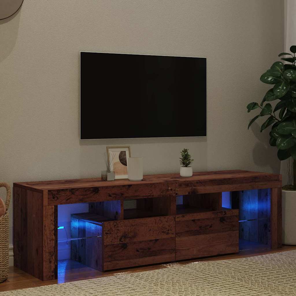 TV ormarić LED boja drva 140 x 36,5 x 40 cm konstruirano drvo