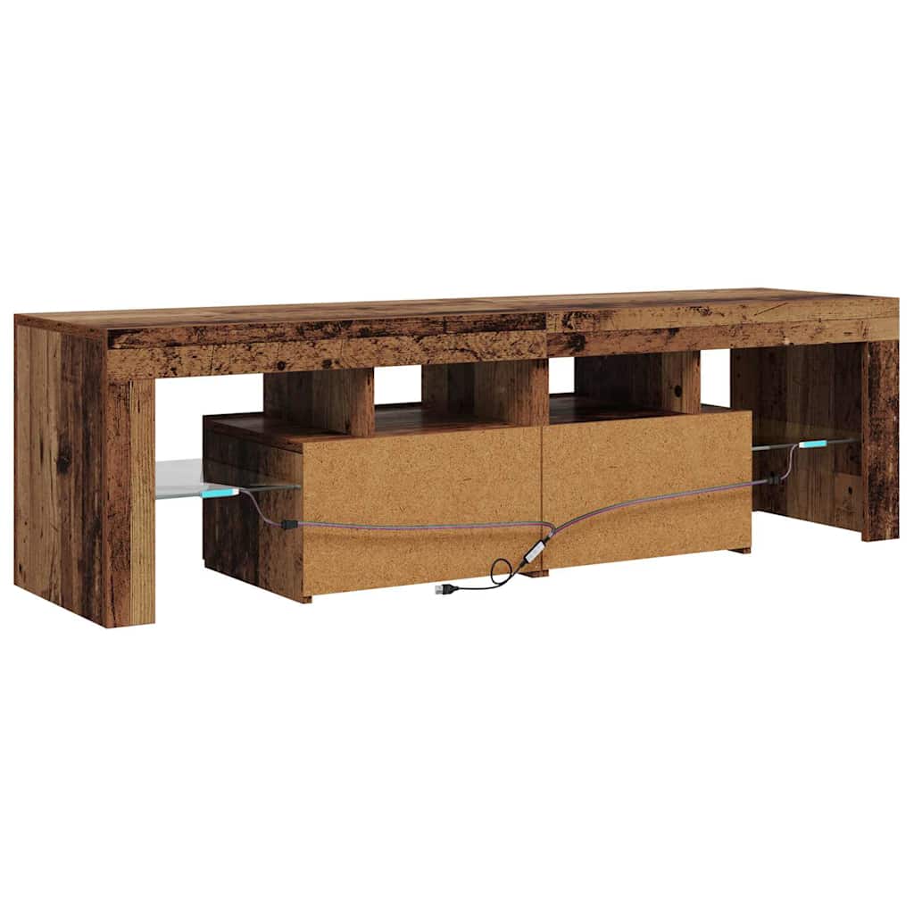 TV ormarić LED boja drva 140 x 36,5 x 40 cm konstruirano drvo
