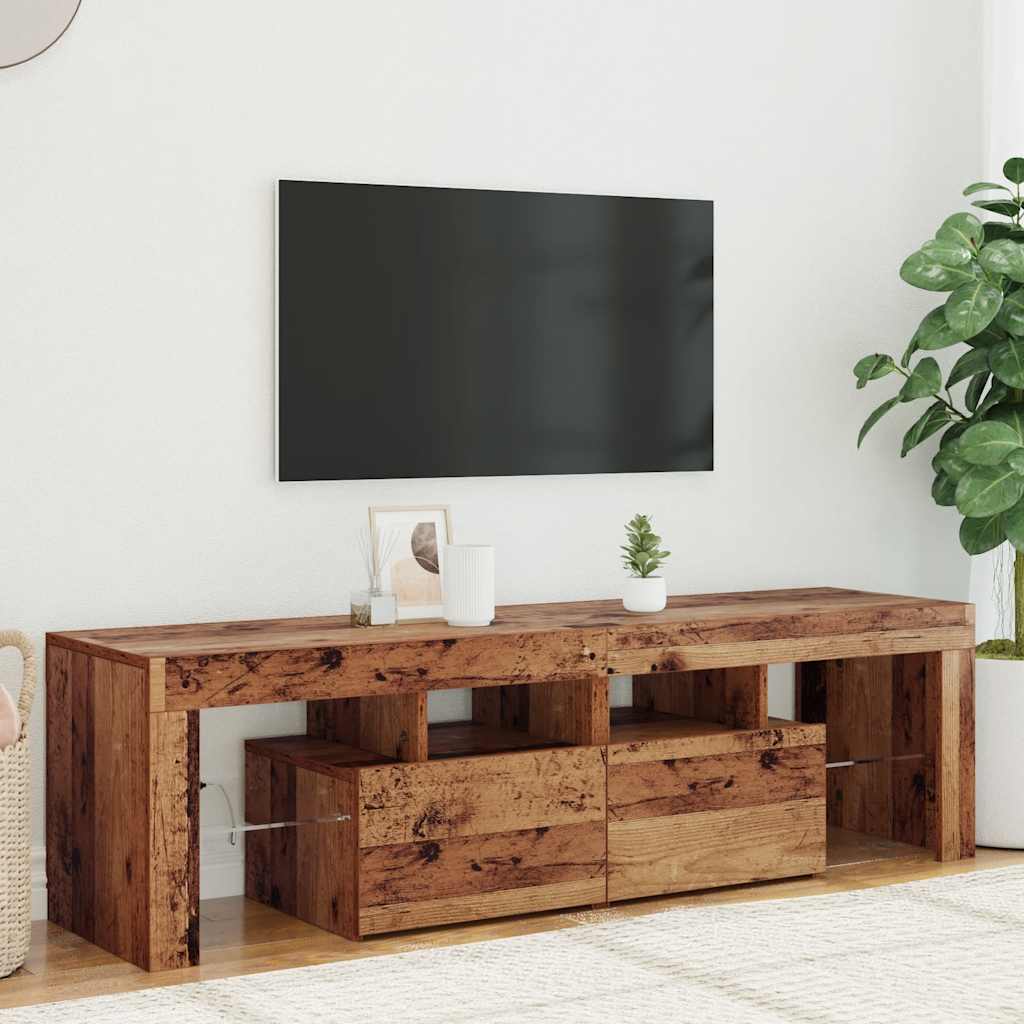 TV ormarić LED boja drva 140 x 36,5 x 40 cm konstruirano drvo