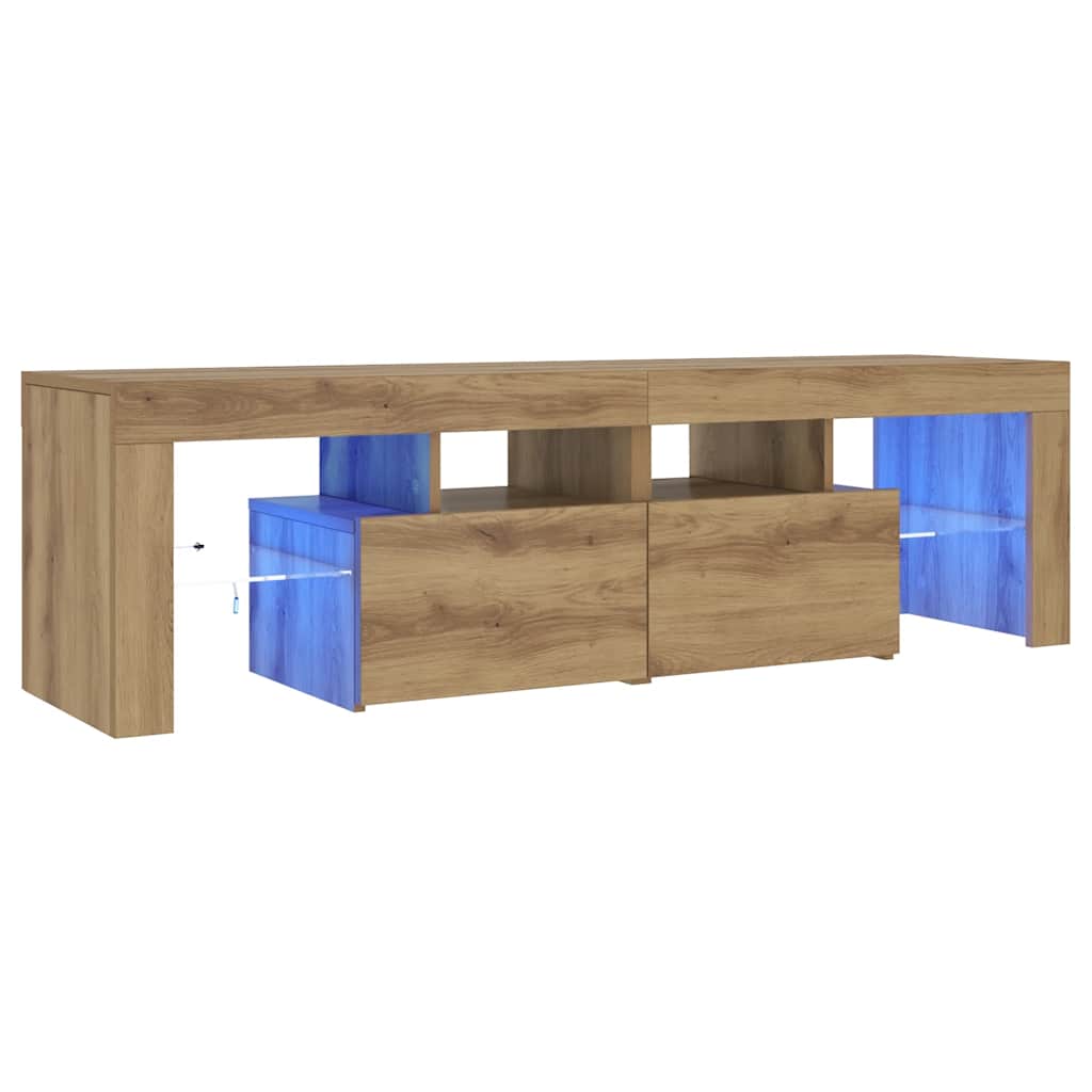 TV ormarić LED boja hrasta 140 x 36,5 x 40 cm konstruirano drvo