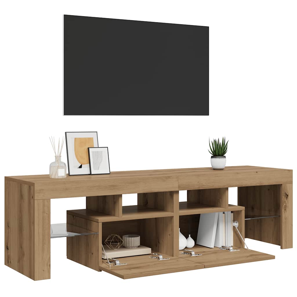 TV ormarić LED boja hrasta 140 x 36,5 x 40 cm konstruirano drvo