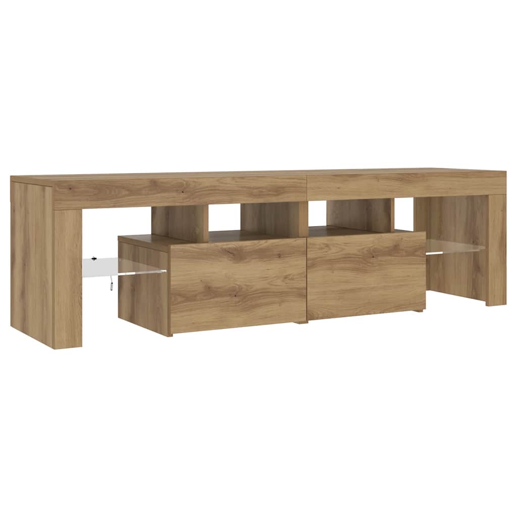 TV ormarić LED boja hrasta 140 x 36,5 x 40 cm konstruirano drvo