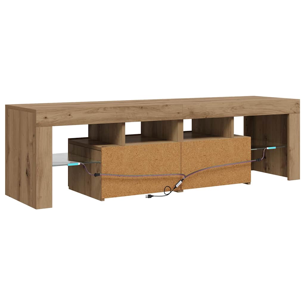 TV ormarić LED boja hrasta 140 x 36,5 x 40 cm konstruirano drvo