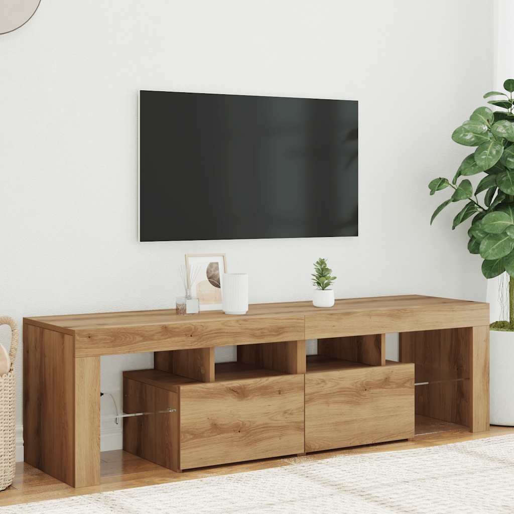 TV ormarić LED boja hrasta 140 x 36,5 x 40 cm konstruirano drvo