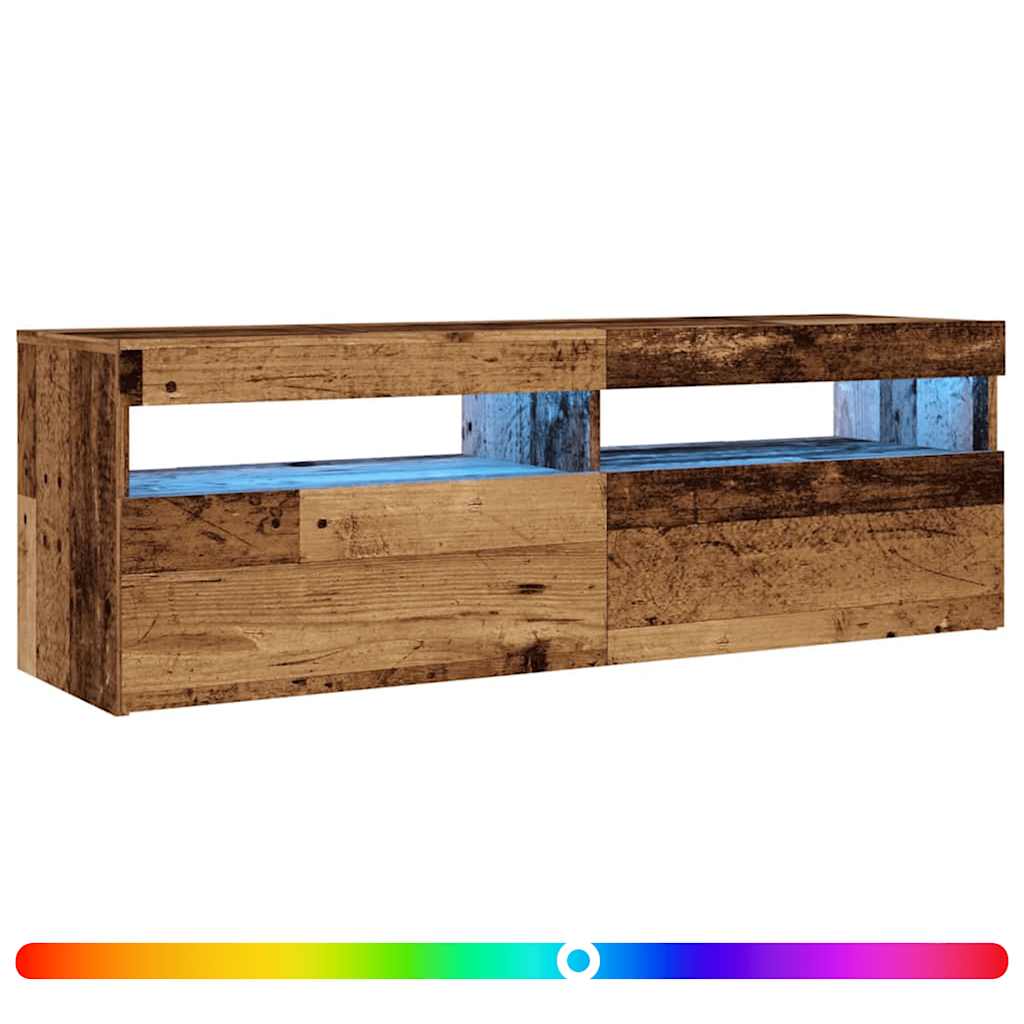 TV ormarić LED boja drva 120x35x40 cm konstruirano drvo