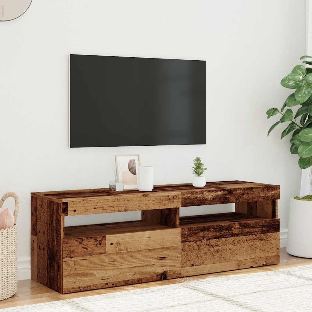 TV ormarić LED boja drva 120x35x40 cm konstruirano drvo