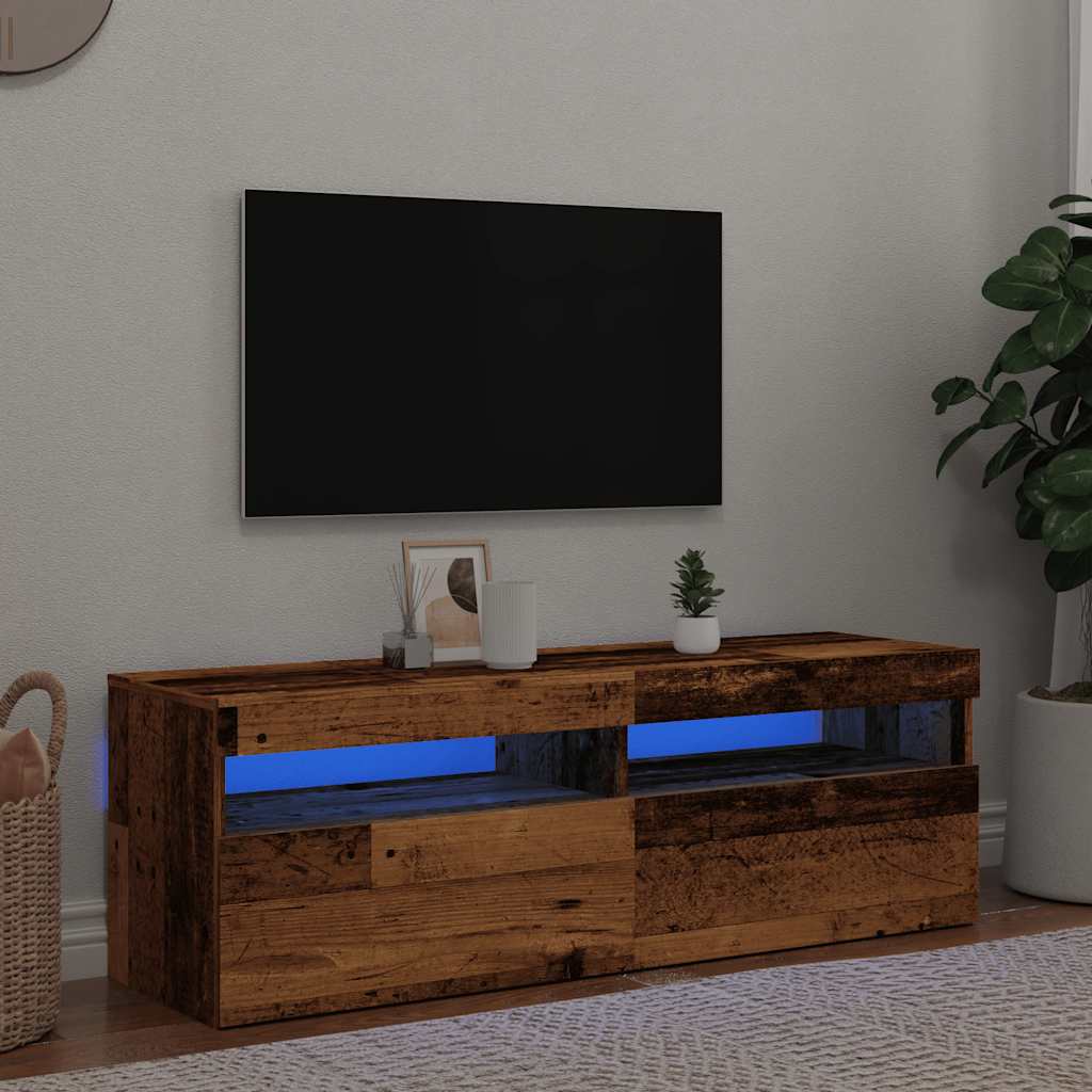 TV ormarić LED boja drva 120x35x40 cm konstruirano drvo