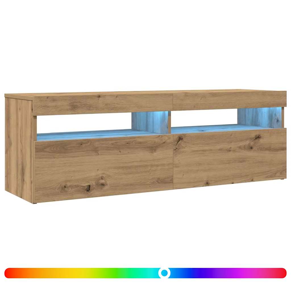TV ormarić LED boja hrasta 120x35x40 cm konstruirano drvo