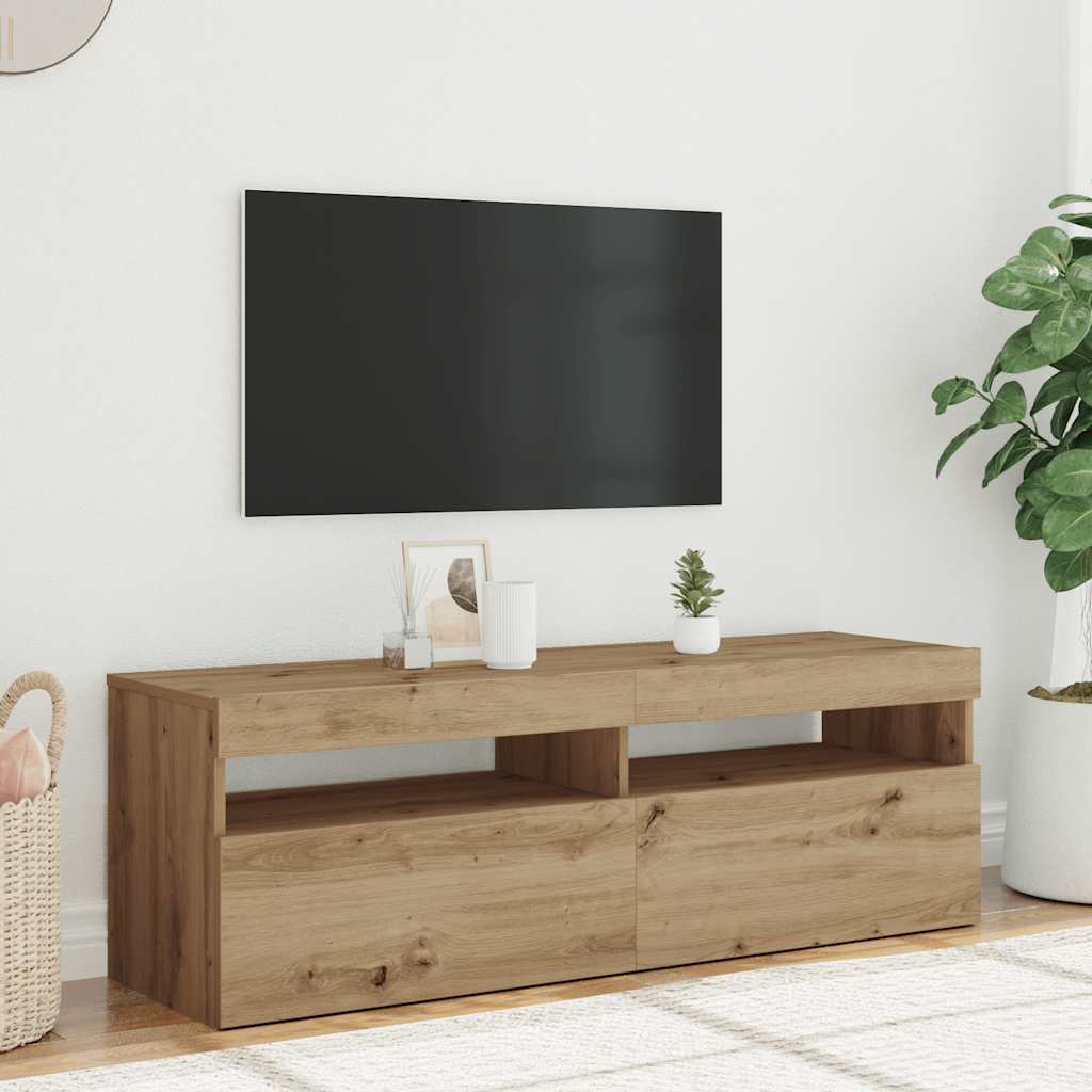 TV ormarić LED boja hrasta 120x35x40 cm konstruirano drvo