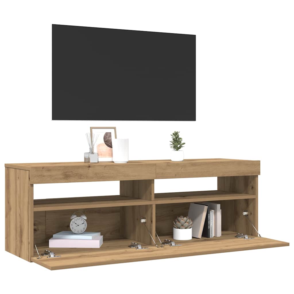 TV ormarić LED boja hrasta 120x35x40 cm konstruirano drvo
