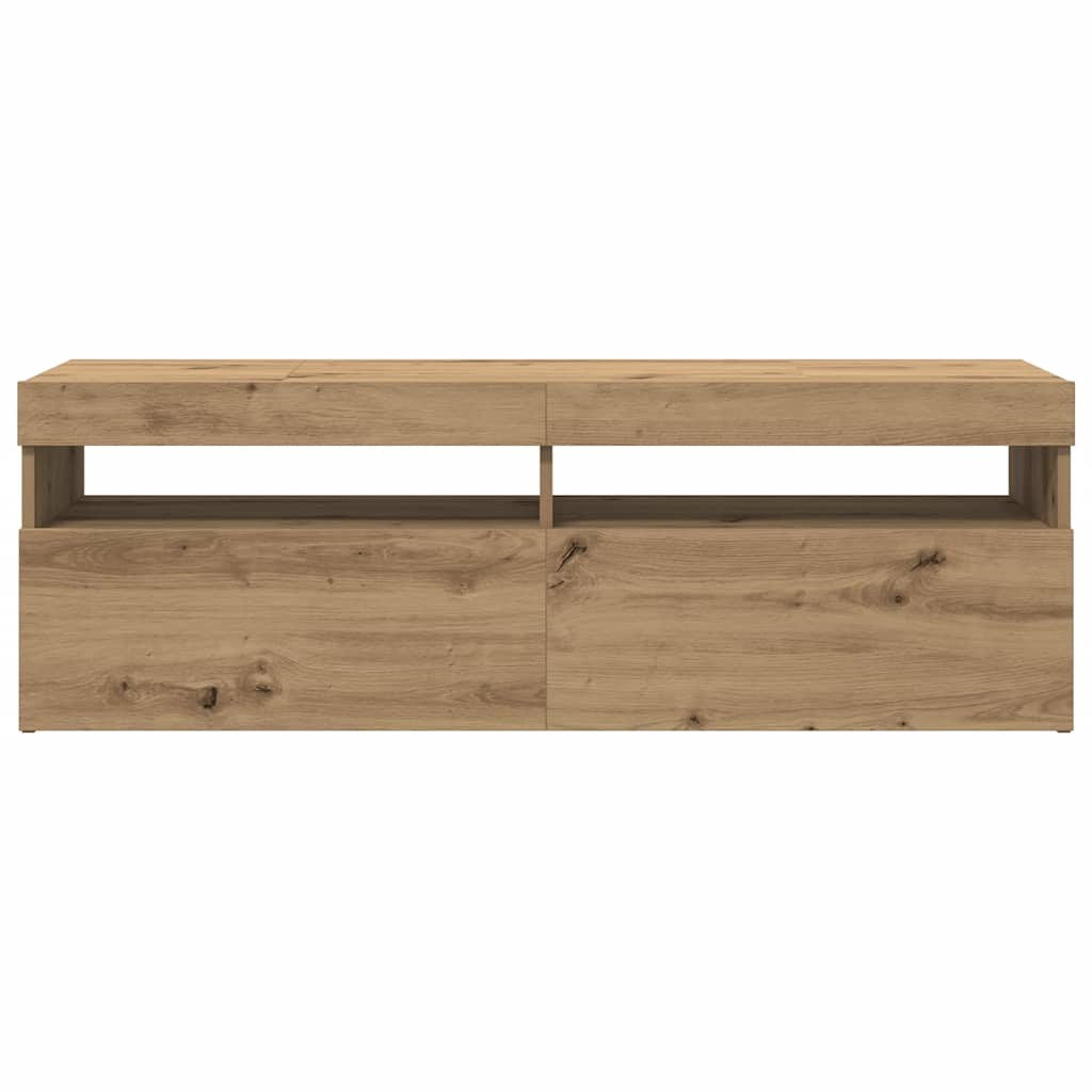 TV ormarić LED boja hrasta 120x35x40 cm konstruirano drvo