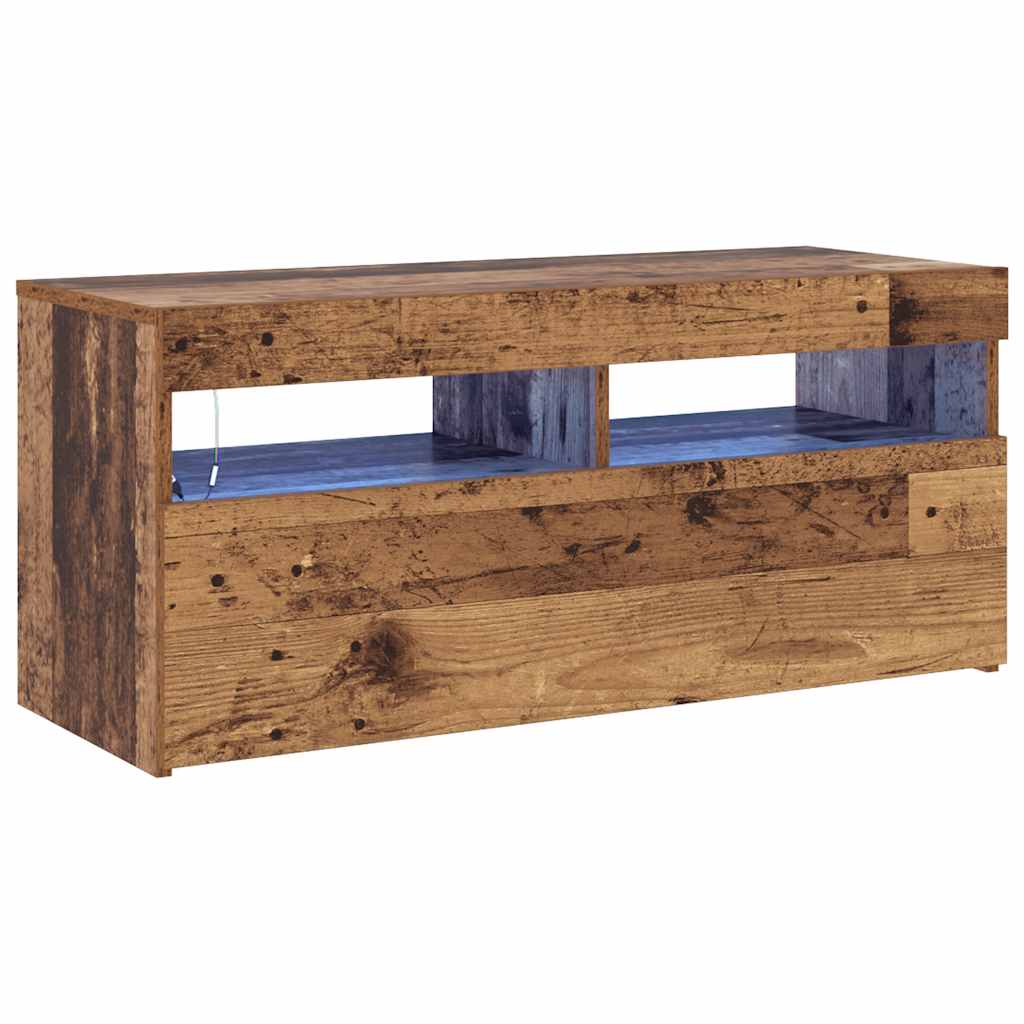 TV ormarić LED boja staro drvo 90x35x40 cm konstruirano drvo