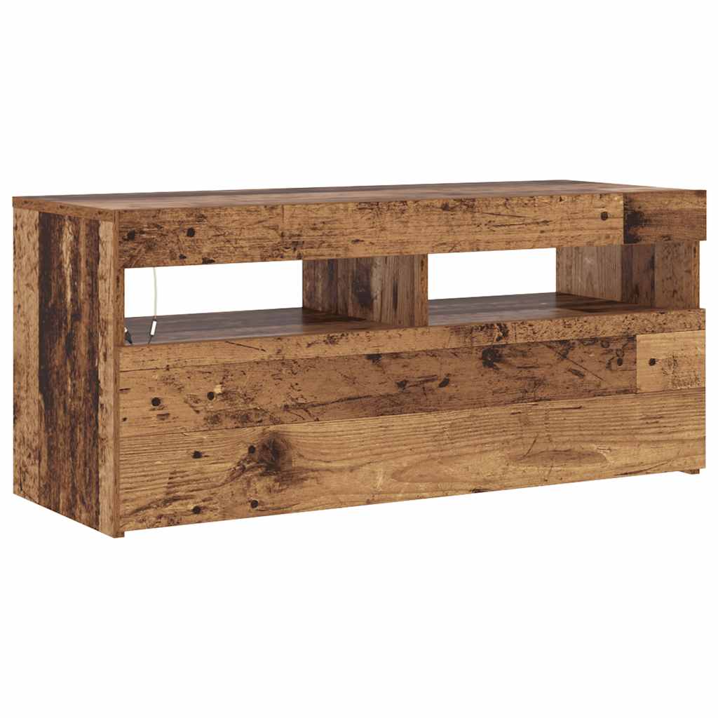 TV ormarić LED boja staro drvo 90x35x40 cm konstruirano drvo
