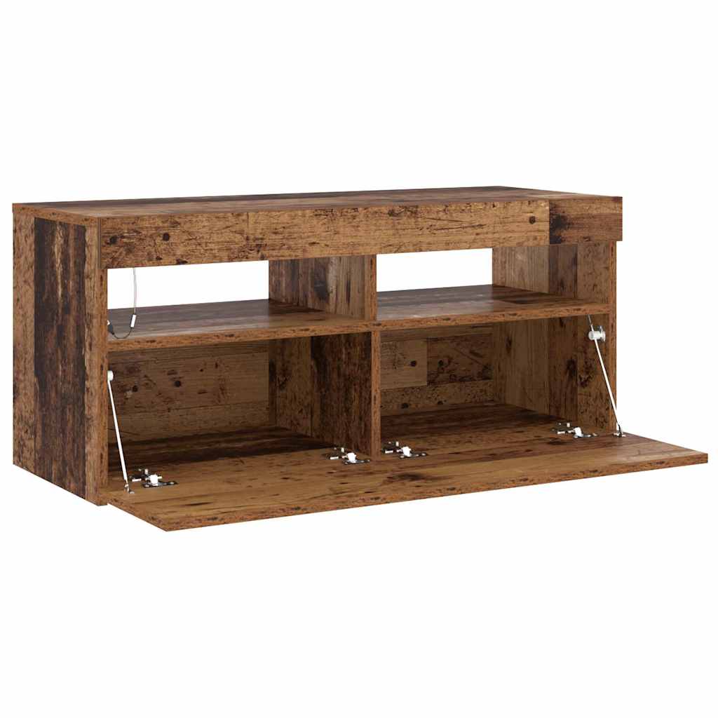 TV ormarić LED boja staro drvo 90x35x40 cm konstruirano drvo