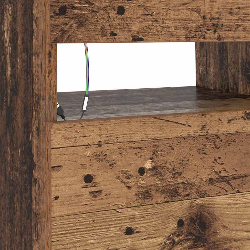 TV ormarić LED boja staro drvo 90x35x40 cm konstruirano drvo
