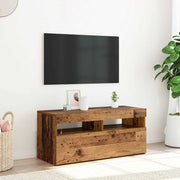 TV ormarić LED boja staro drvo 90x35x40 cm konstruirano drvo
