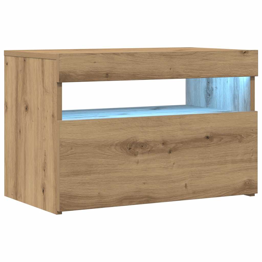 TV ormarić s LED svjetlima Artisan hrast 60x35x40 cm