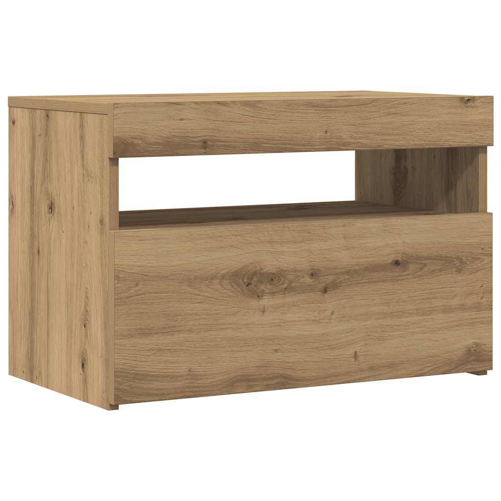TV ormarić s LED svjetlima Artisan hrast 60x35x40 cm
