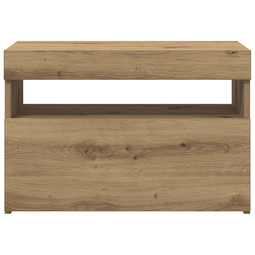 TV ormarić s LED svjetlima Artisan hrast 60x35x40 cm