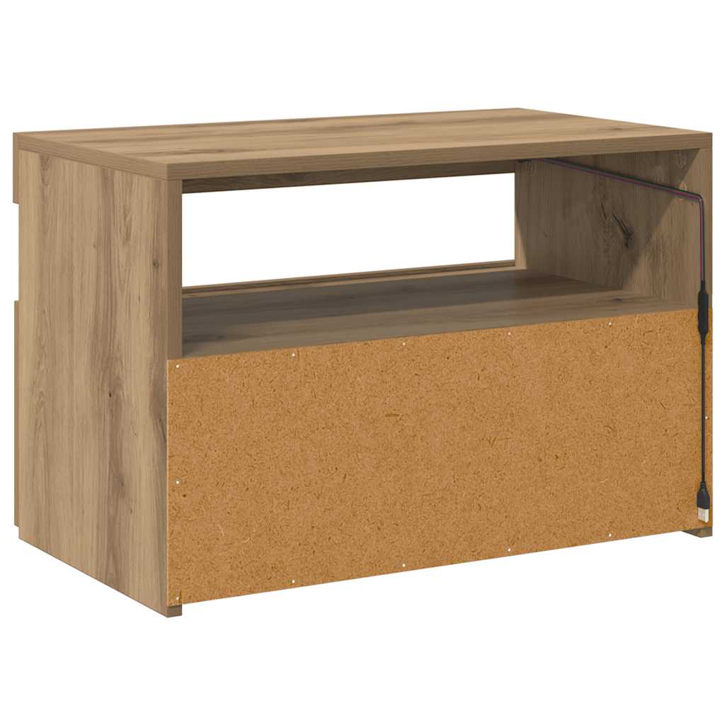 TV ormarić s LED svjetlima Artisan hrast 60x35x40 cm