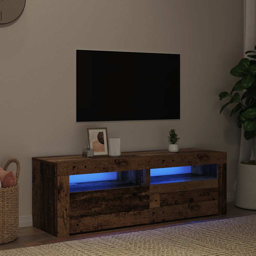 TV ormarić LED boja drva 120x35x40 cm konstruirano drvo