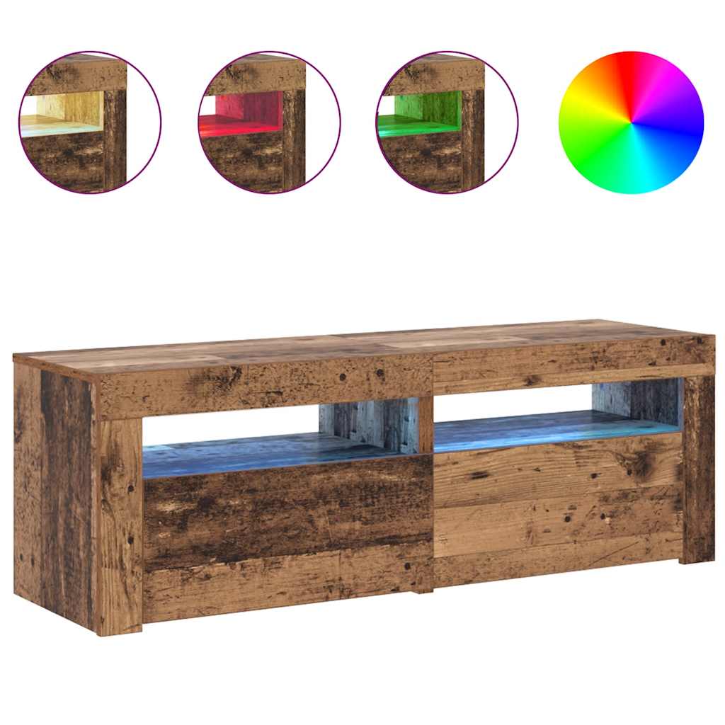 TV ormarić LED boja drva 120x35x40 cm konstruirano drvo