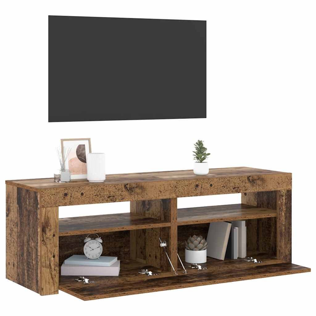 TV ormarić LED boja drva 120x35x40 cm konstruirano drvo