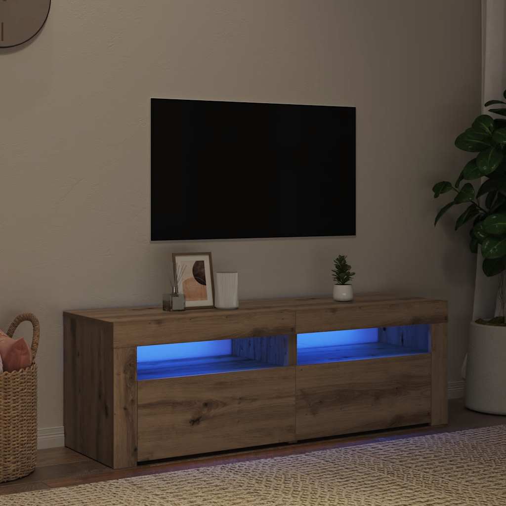 TV ormarić LED boja hrasta 120x35x40 cm konstruirano drvo