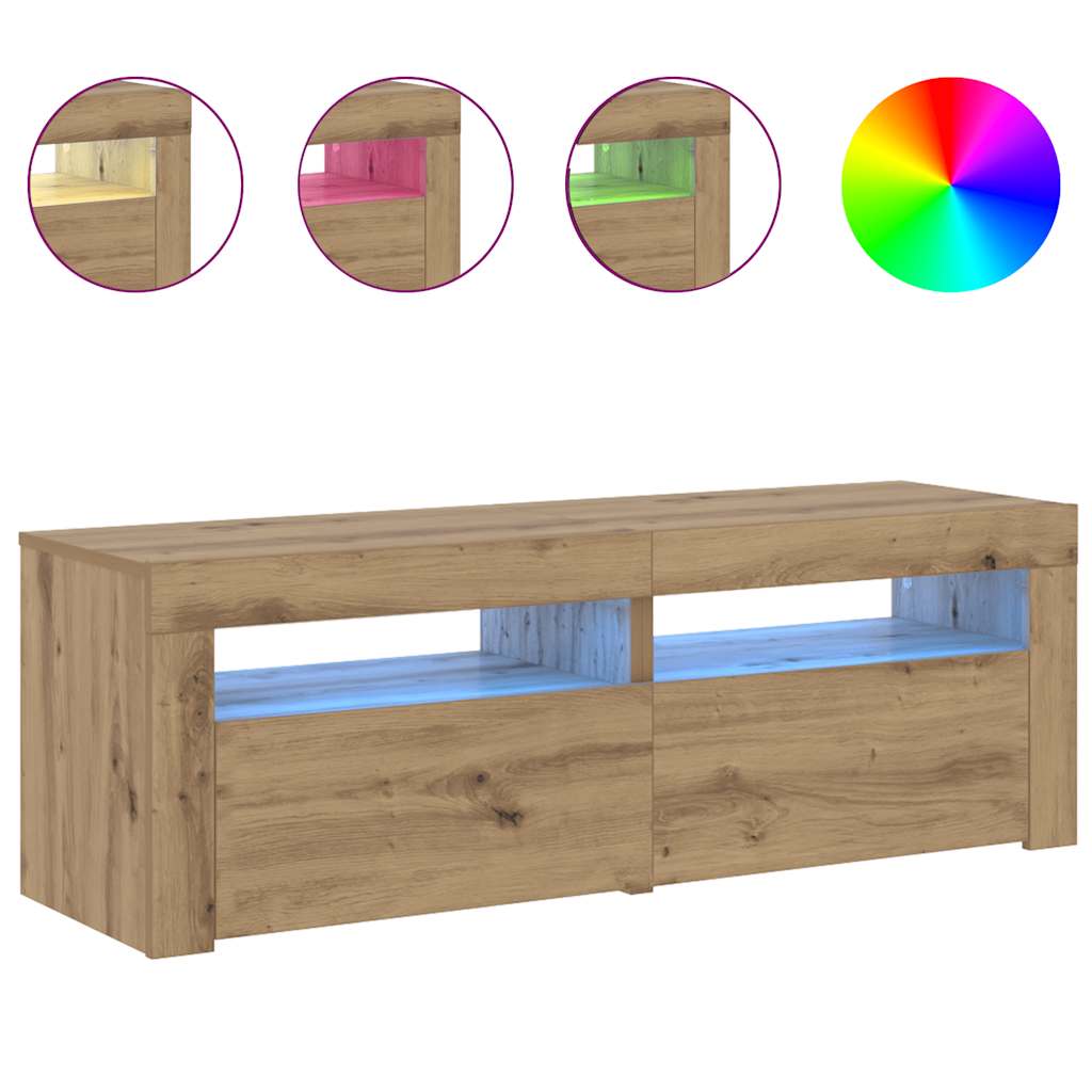 TV ormarić LED boja hrasta 120x35x40 cm konstruirano drvo