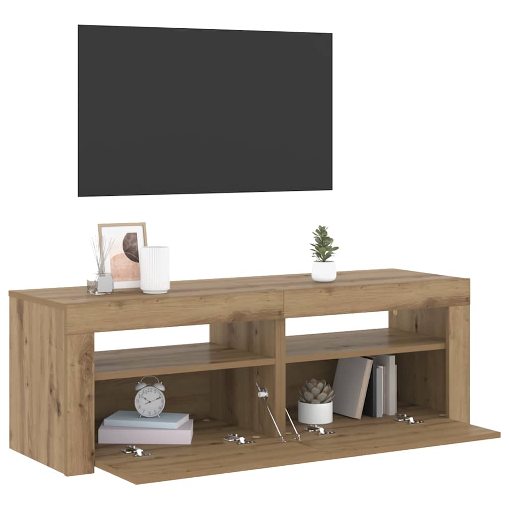 TV ormarić LED boja hrasta 120x35x40 cm konstruirano drvo