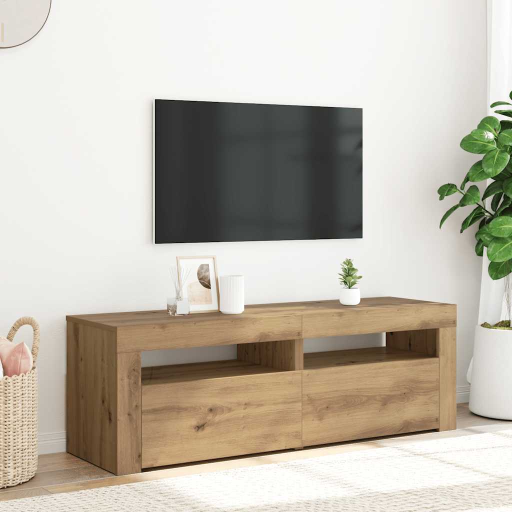 TV ormarić LED boja hrasta 120x35x40 cm konstruirano drvo