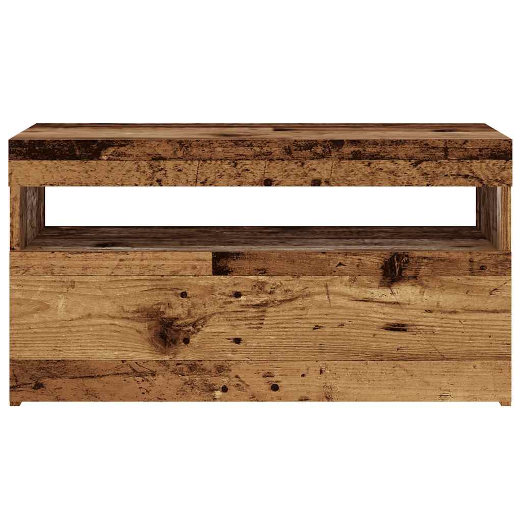 TV ormarić s LED svjetlima staro drvo 75x35x40 cm