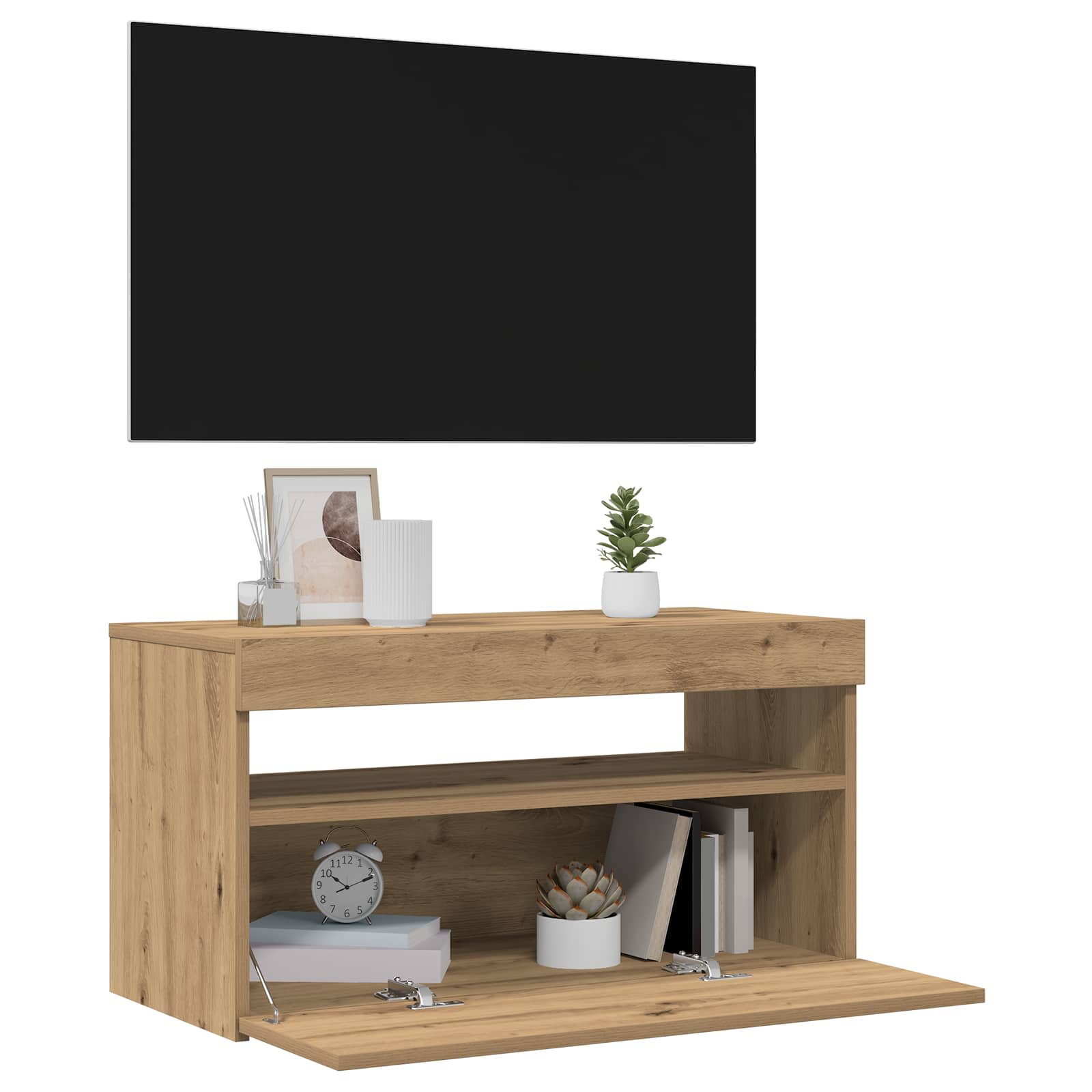 TV ormarić s LED svjetlima Artisan hrast 75x35x40 cm