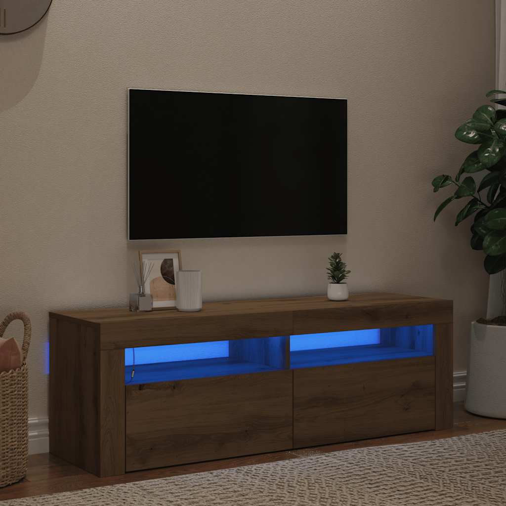 TV ormarić LED boja hrasta 120x35x40 cm konstruirano drvo