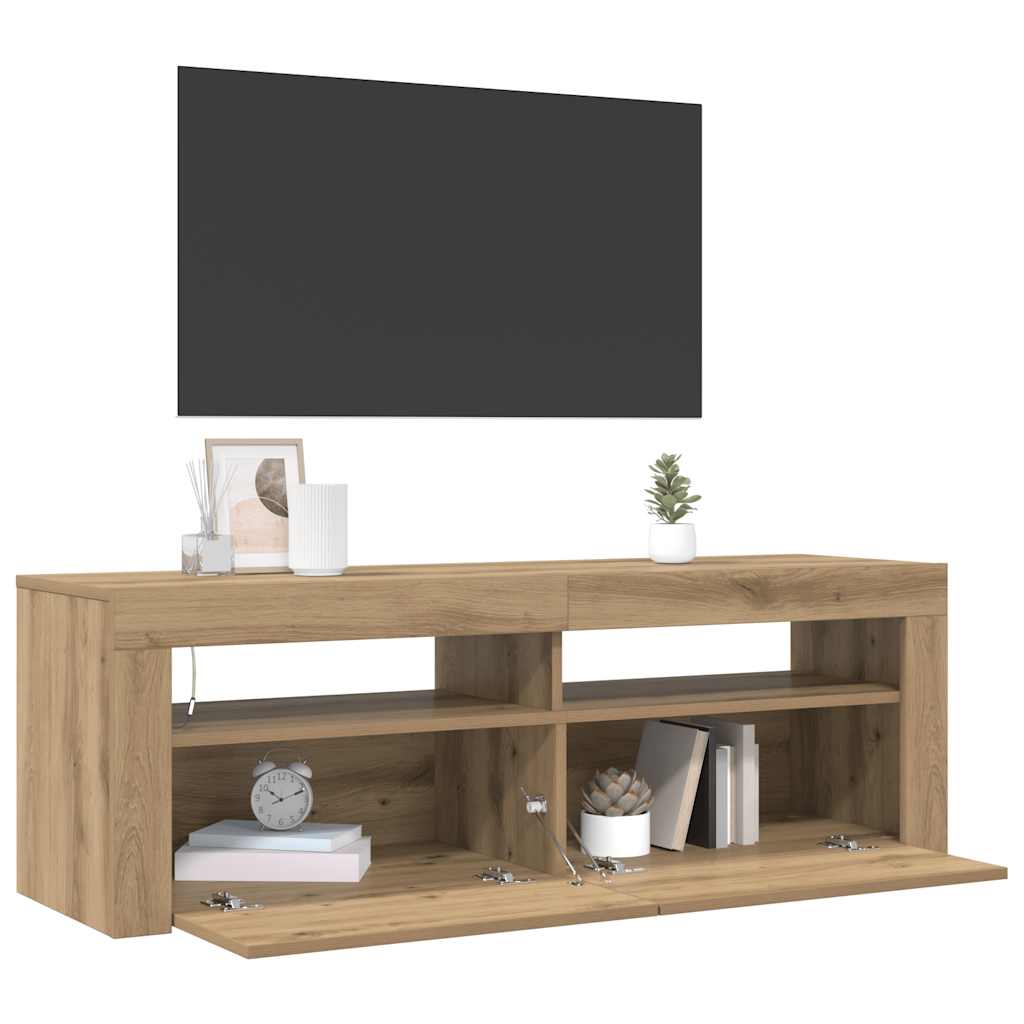 TV ormarić LED boja hrasta 120x35x40 cm konstruirano drvo