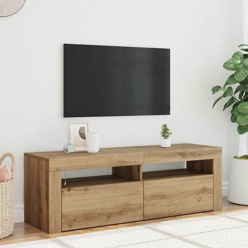 TV ormarić LED boja hrasta 120x35x40 cm konstruirano drvo