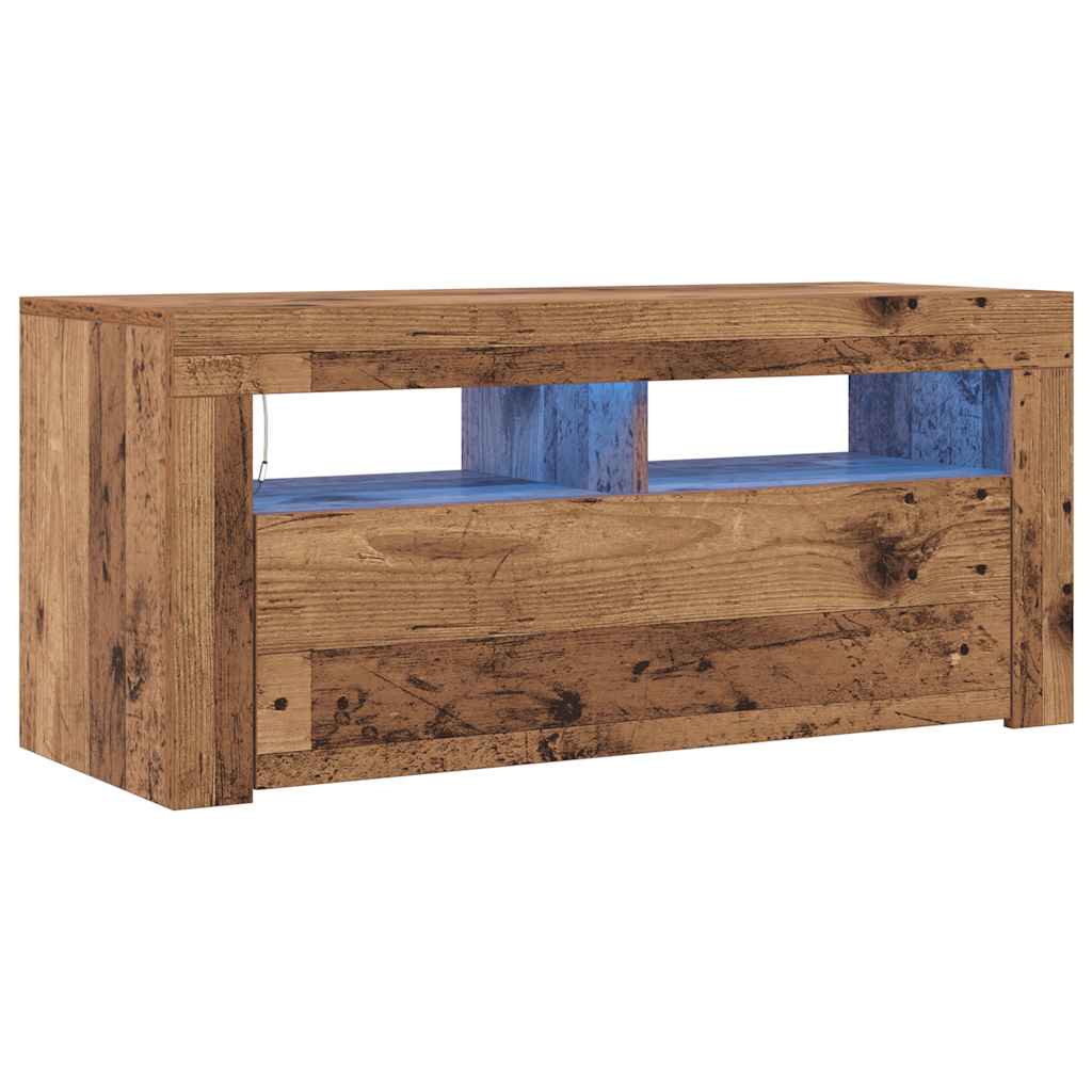 TV ormarić LED boja staro drvo 90x35x40 cm konstruirano drvo