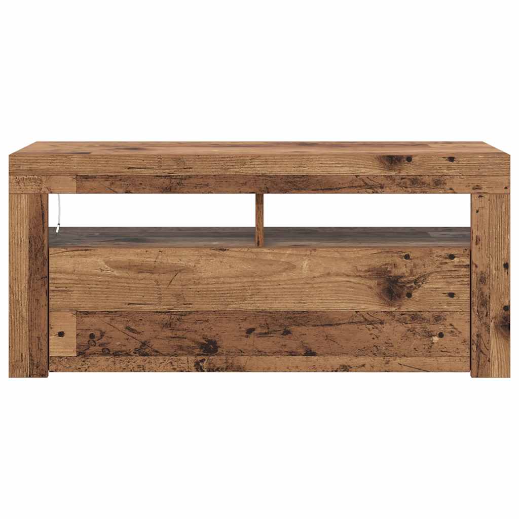 TV ormarić LED boja staro drvo 90x35x40 cm konstruirano drvo