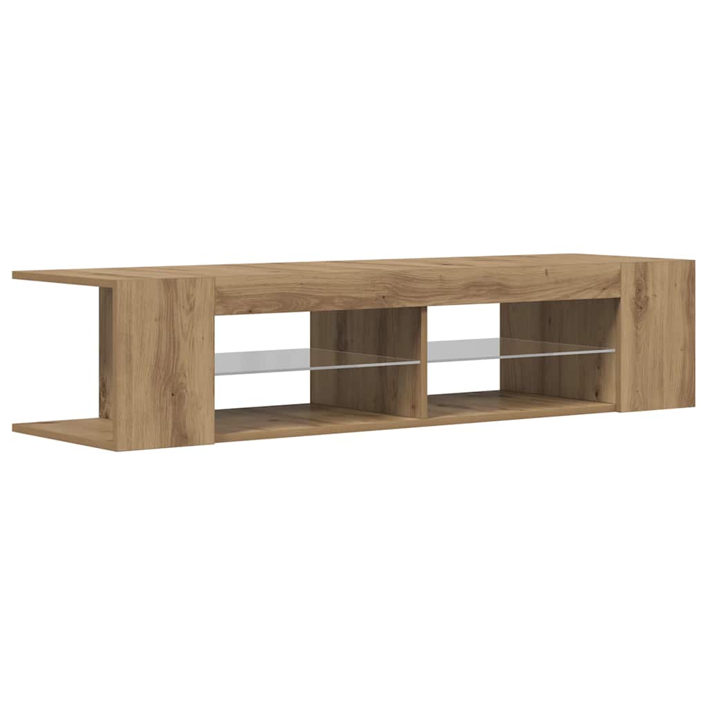 TV ormarić s LED svjetlima Artisan hrast 90x39x30 cm