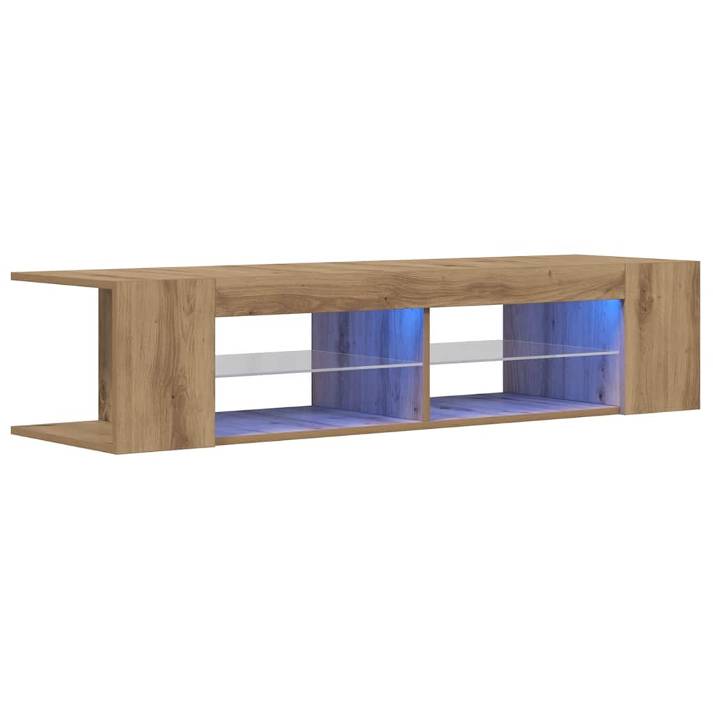 TV ormarić s LED svjetlima Artisan hrast 90x39x30 cm