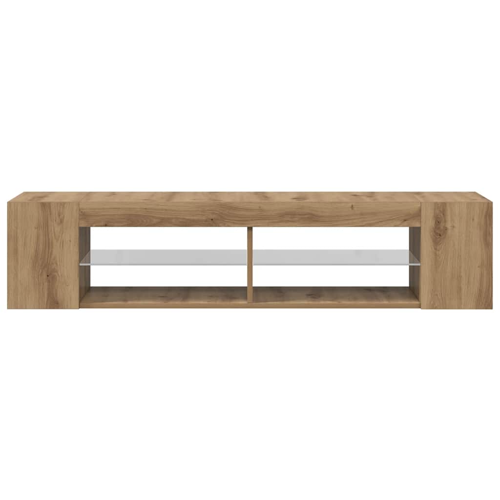 TV ormarić s LED svjetlima Artisan hrast 90x39x30 cm