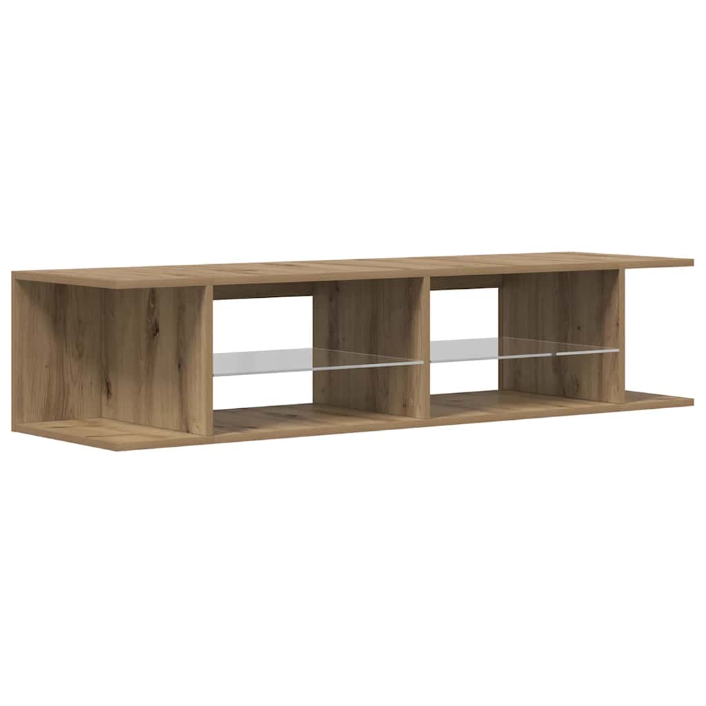 TV ormarić s LED svjetlima Artisan hrast 90x39x30 cm