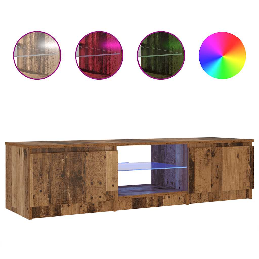 TV ormarić LED boja drva 140x40x36 cm konstruirano drvo