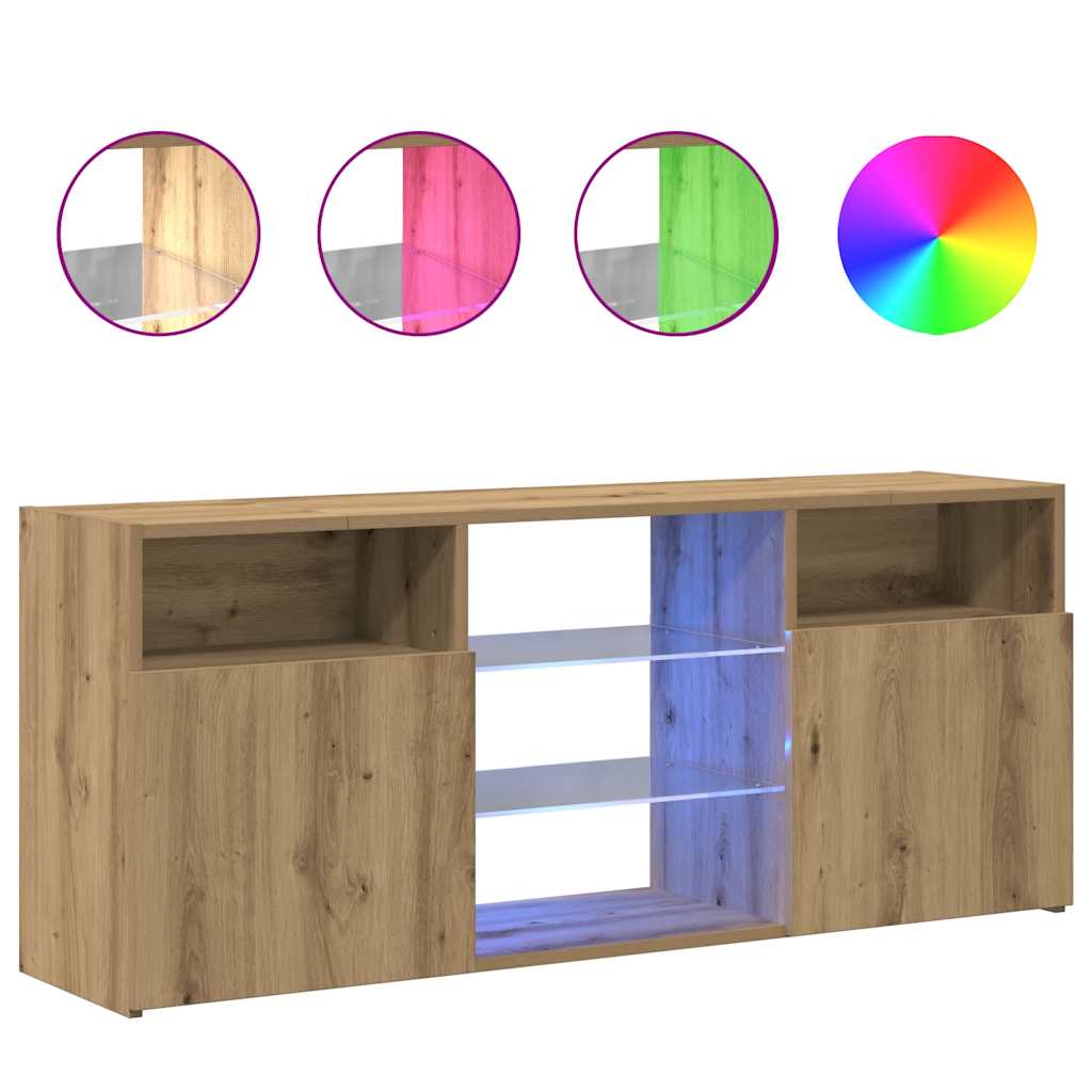 TV ormarić LED boja hrasta 120x30x50 cm konstruirano drvo