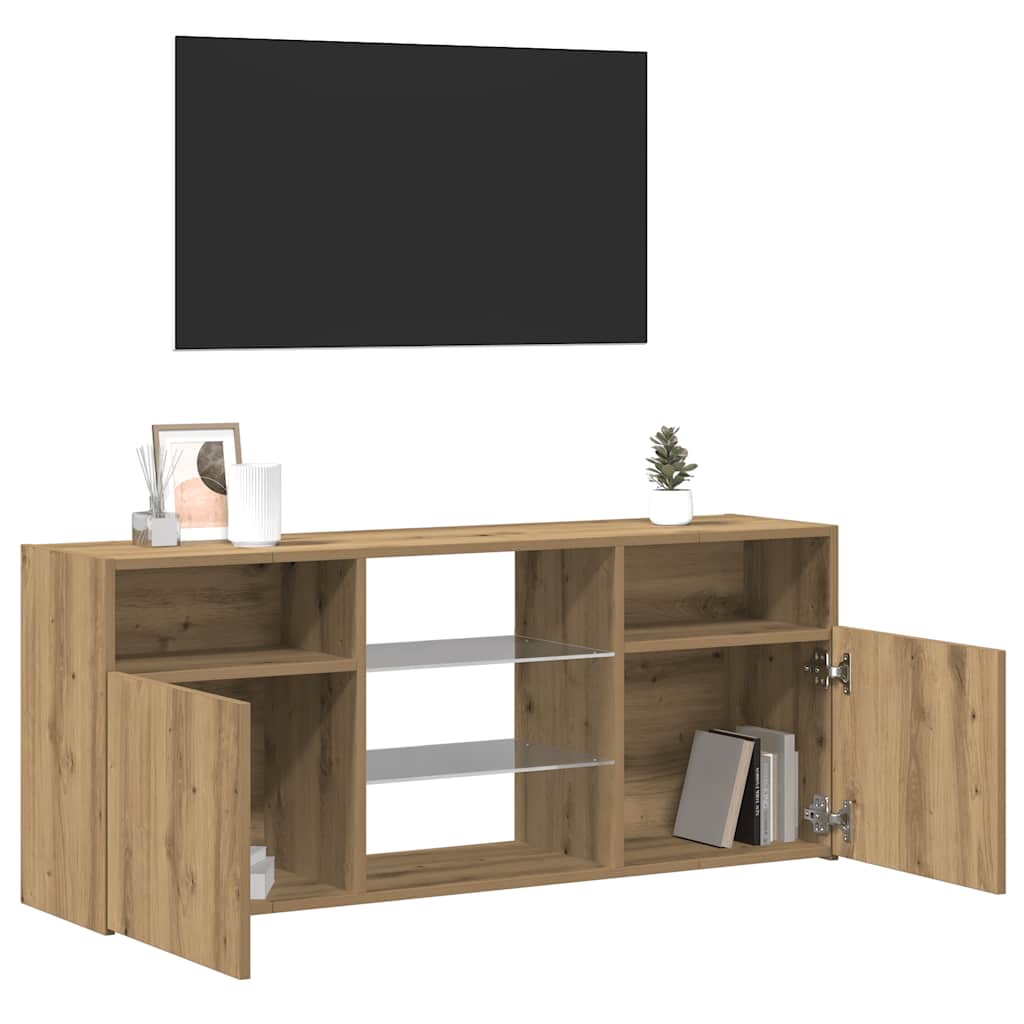 TV ormarić LED boja hrasta 120x30x50 cm konstruirano drvo