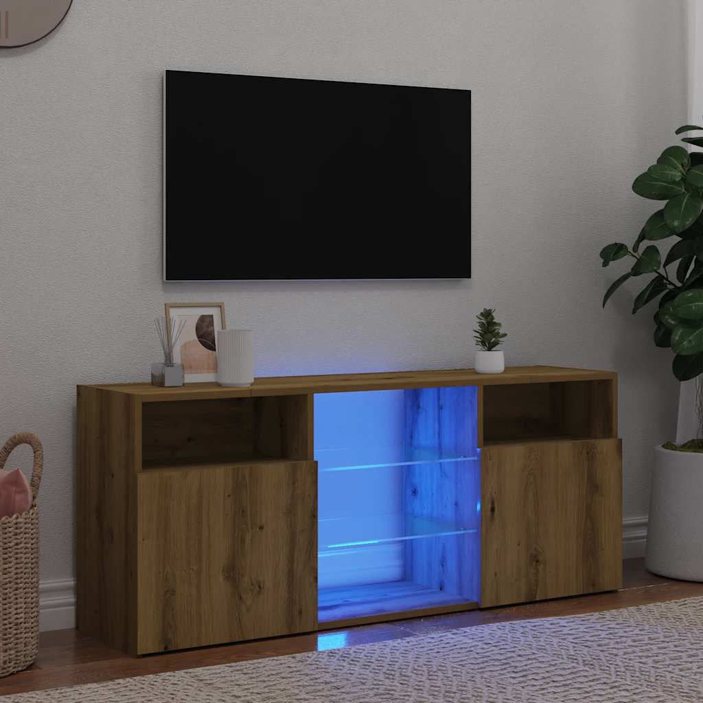 TV ormarić LED boja hrasta 120x30x50 cm konstruirano drvo